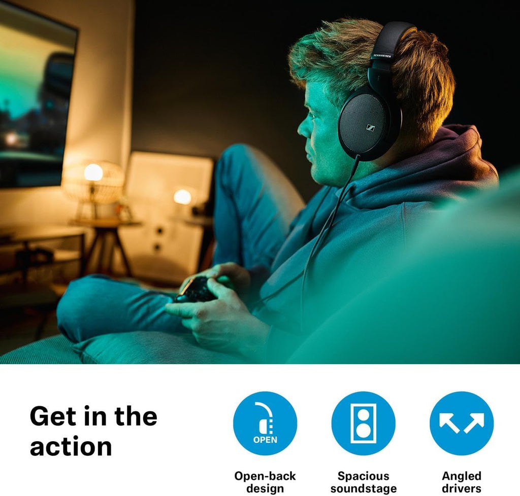Sennheiser HD 550 Open-Back Audiophile Headphones - Lightweight Design, Best-in-Class Sound with Enhanced Bass and Treble, Gaming & Remote Work Ready, Compatible with 3.5mm and 6.35mm Audio Jacks