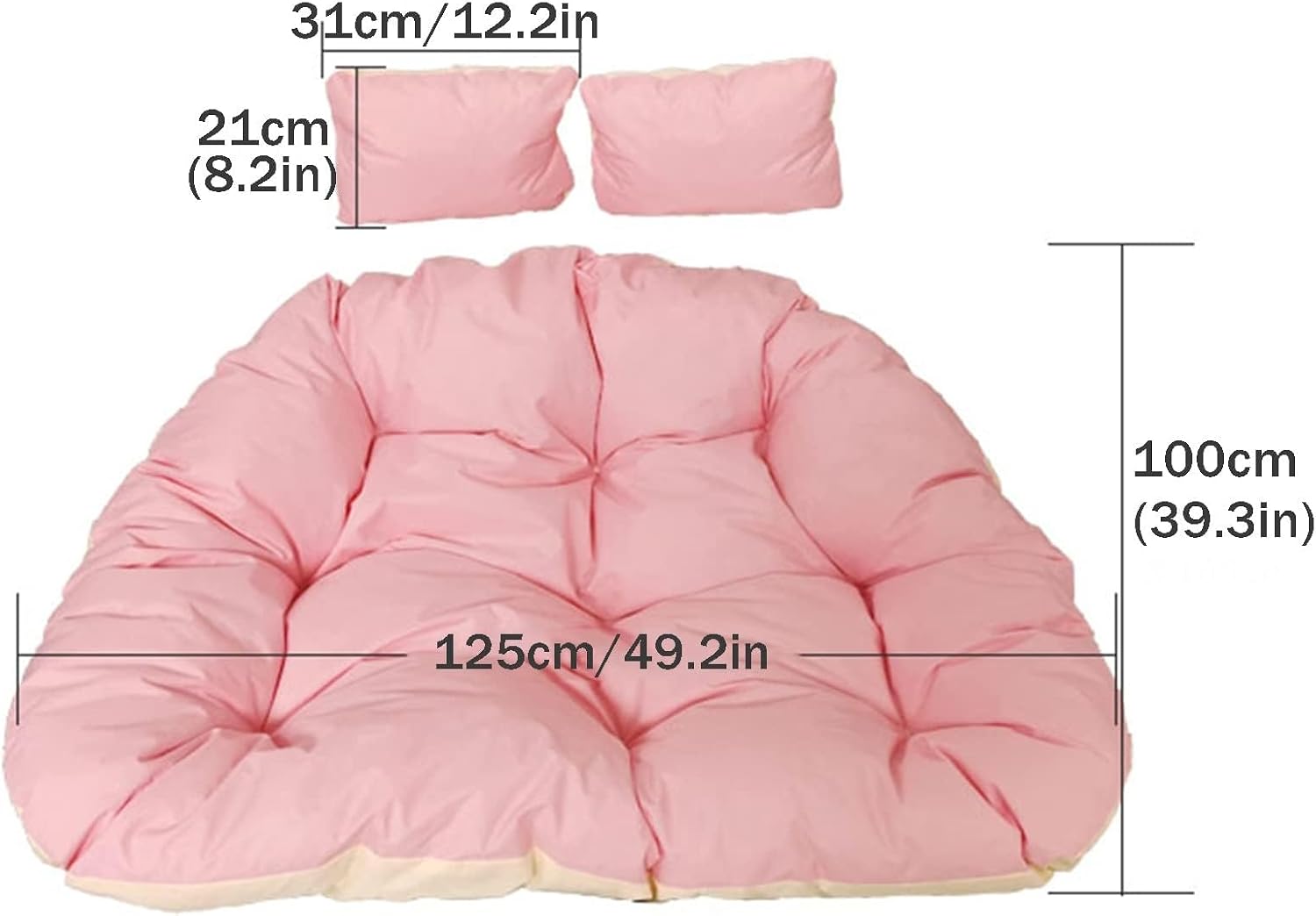 Double Rocking Chair Cushion, Non-Slip Swing Cushion, Removable Hanging Basket Cushion, 150x110 Cm Large Size, Multifunctional Cushion for Indoor and Outdoor Use (Color 5)