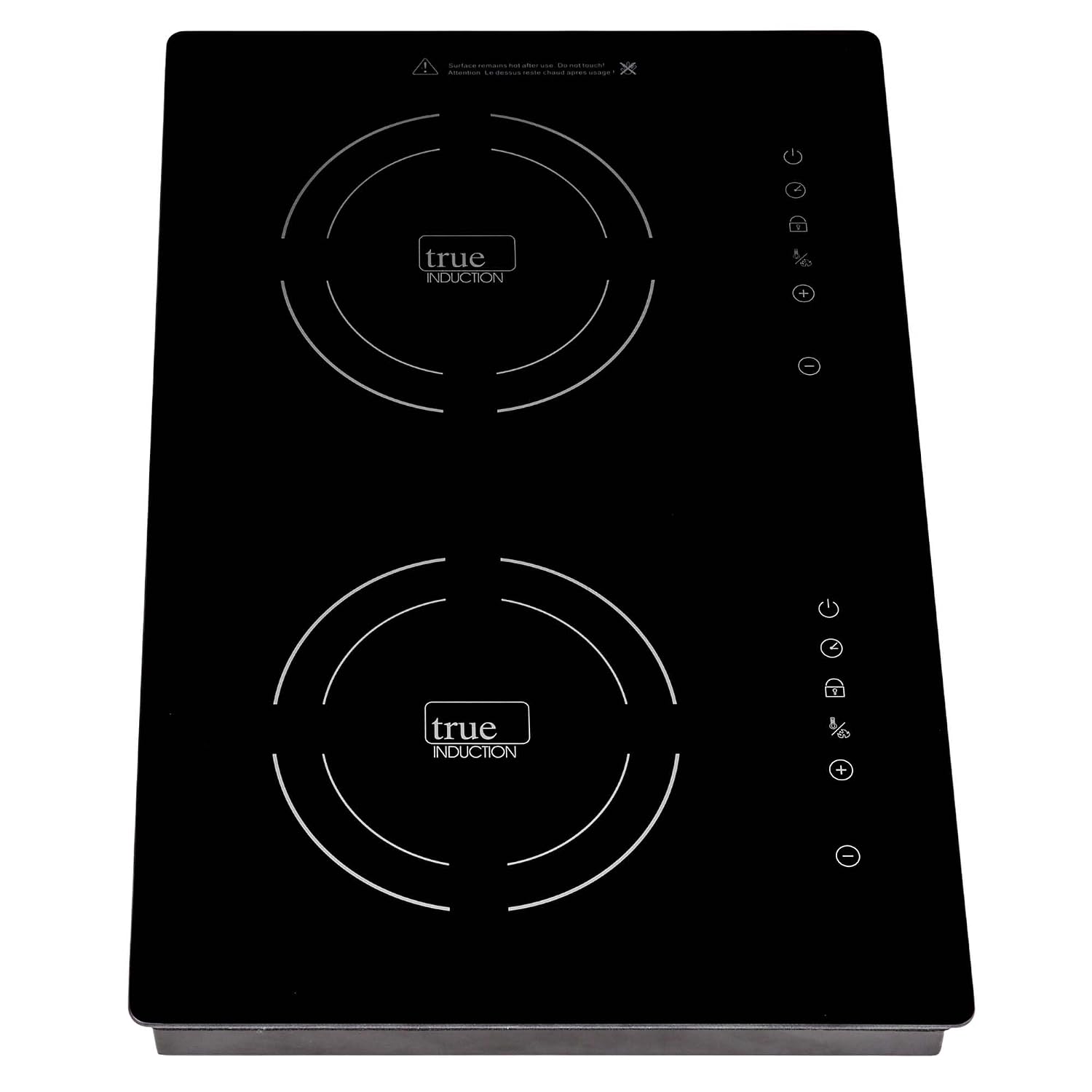TI-2BN 14 inch Built-In Vertical Dual Burner Induction Glass-Ceramic Cooktop, 1750W, UL858 Certified