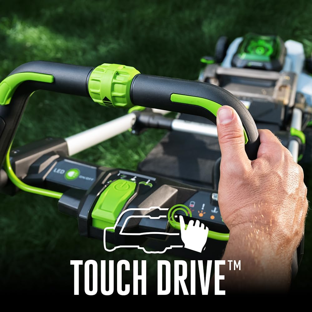 EGO Power+ Electric Lawn Mower, Self-Propelled Cordless with Touch Drive, Includes (2) 56V 4.0Ah Batteries and Rapid Charger – LM2122SP-2
