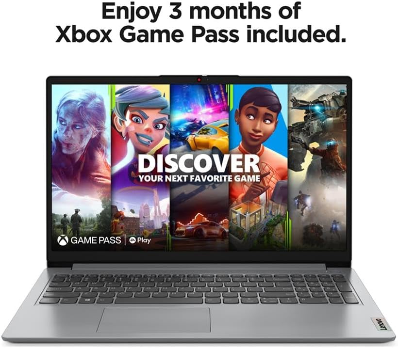 Lenovo IdeaPad 1 Laptop, 15.6' FHD Display, AMD Ryzen 5 5500U, 8GB RAM, 512GB SSD, Windows 11 Home, 720p Camera w/Privacy Shutter, Smart Noise Cancelling, Cloud Grey