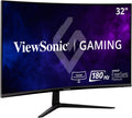 ViewSonic VX3218-PC-MHD 32 Inch 1080p Curved Gaming Monitor, 180Hz and 1ms for Smooth Gameplay, FreeSync Premium and Eye Care Technology, HDMI, and DisplayPort Inputs