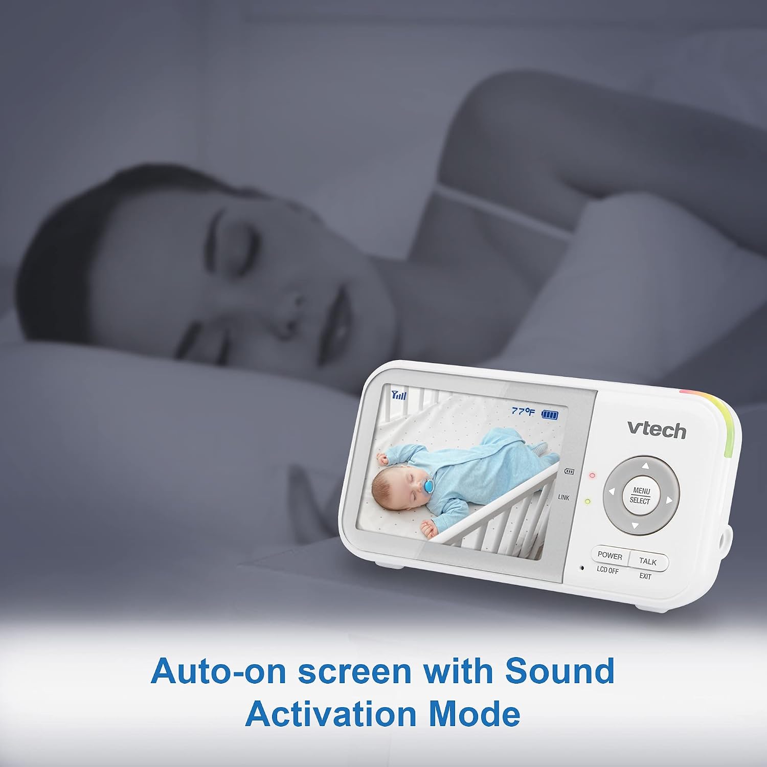 VTech VM923-2 Baby Monitor, 2.8'Screen, 1000ft Range, Pan-Tilt-Zoom, Night Vision, 2-Way Audio, Temperature Sensor, Lullabies, Secured Transmission No WiFi