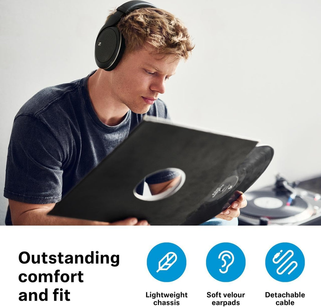 Sennheiser HD 550 Open-Back Audiophile Headphones - Lightweight Design, Best-in-Class Sound with Enhanced Bass and Treble, Gaming & Remote Work Ready, Compatible with 3.5mm and 6.35mm Audio Jacks