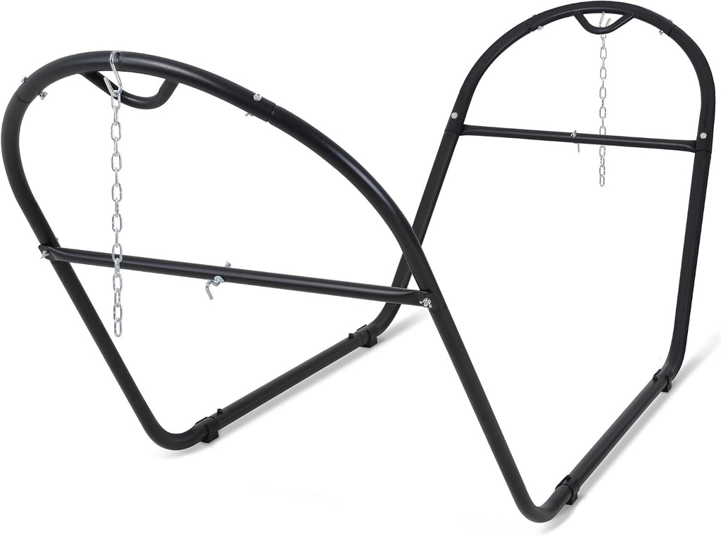 SUNCREAT Universal Steel Outdoor Hammock Stand Only, Heavy Duty, Weather-Resistant Hammock Stand for Outside, Fits 9.5 to 14 Feet Long Hammock, 475-Pound Capacity, Patent Pending, Black