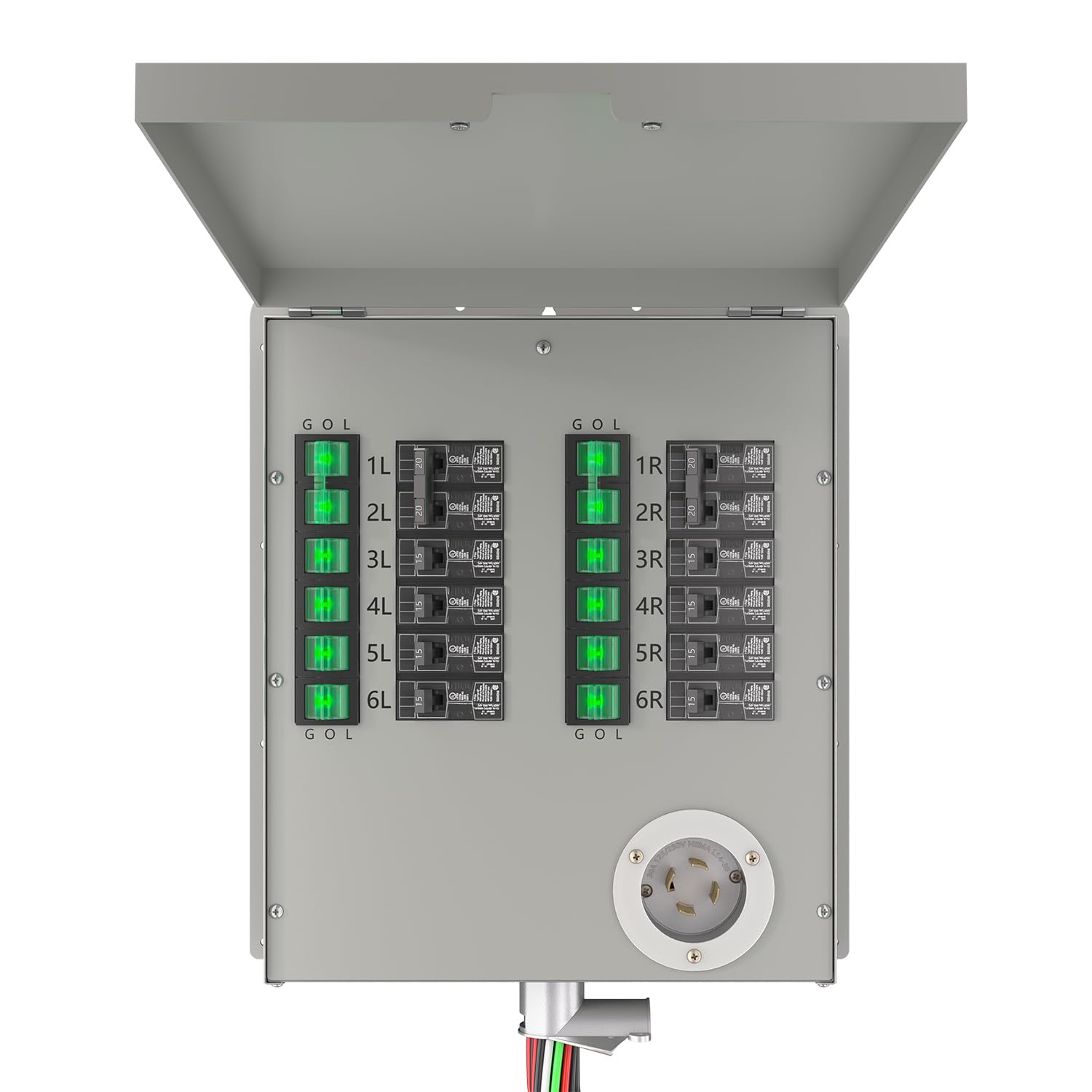 Nature's Generator Manual Transfer Switch 12-Circuits 120/240V 30A Non-Automatic Power Transfer Kit UL Approved