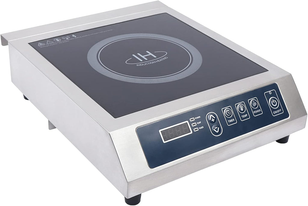 Portable Induction Cooktop,14' Shatter-Proof Ceramic Glass, 9' Heating Coil, 13 Temp Levels up to 460°F, Commercial Range Countertop Burner with Sensor Touch and LCD Screen