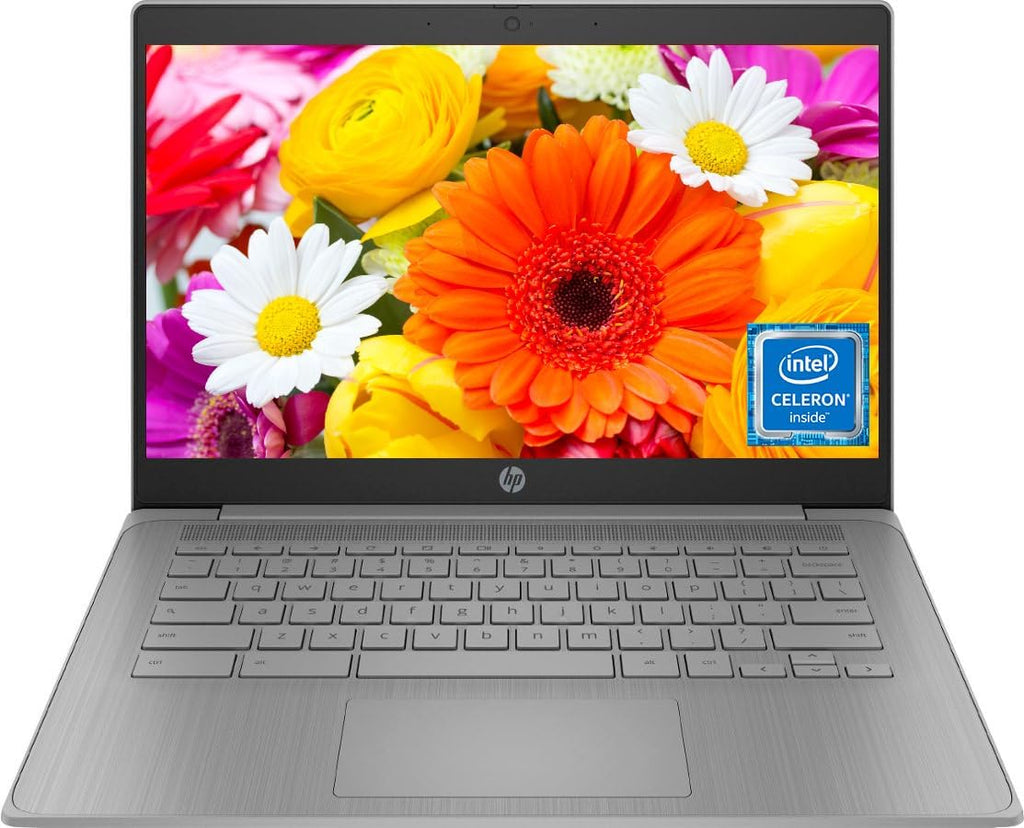 HP 14' HD Chromebook Laptop for Students, Intel Quad-Core N4120(> N4020), 4GB RAM, 64GB eMMC, WiFi, Webcam, HDMI, USB-A&C, 14 Hours Battery life, ZOOM, Chrome OS, CUE Accessories