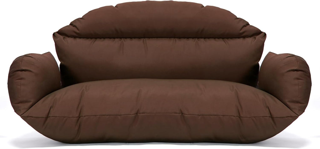 LeisureMod 2 Person Hanging Egg Swing Chair Cushion - Brown, Soft & Weather-Resistant, Machine Washable, Outdoor/Indoor Use
