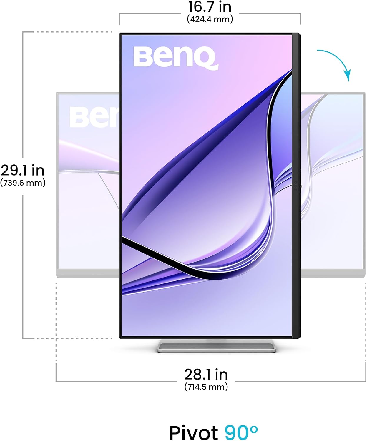 BenQ MA320UP 32' 4K 3840x2160 Monitor for MacBook® Pro/Air, Dual USB-C, 90W Power Delivery, Mac Color Match, USB Hub, Brightness & Volume Control on Mac, Height & Tilt Adjustable Stand, P3 Color Gamut