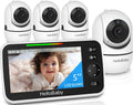 HelloBaby 5' Screen Baby Monitor with 4 Cameras - No WiFi HB6550 Video Baby Monitor, Pan-Tilt-Zoom, 26 Hour Battery, ECO, Night Vision, Temperature Sensor & 2-Way Audio, 8 Lullabies, 1000ft Long Range