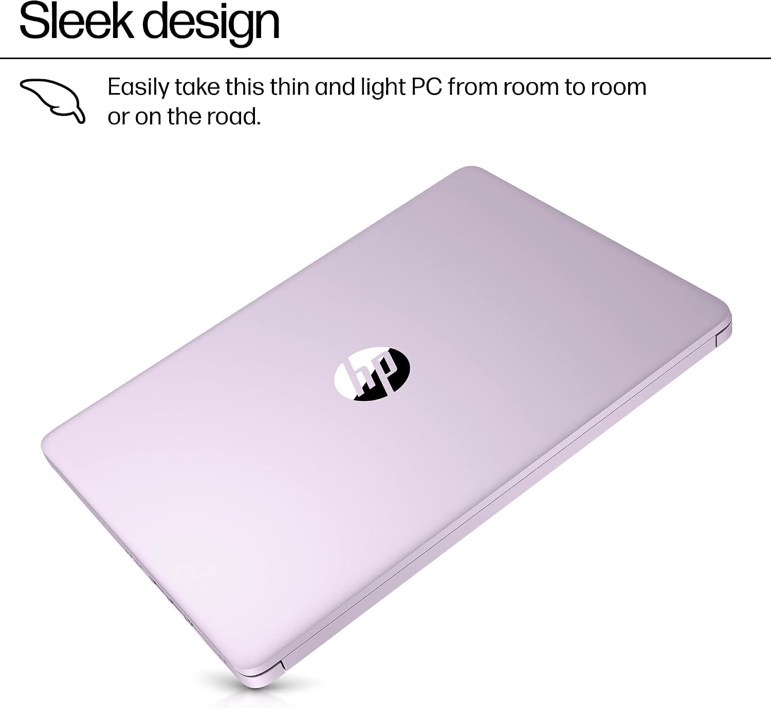 HP 14 Ultra-Light Laptop for Student & Home (14' LED, 1-Year Office 365, Intel 4-Core N150 (>N4120), 8GB RAM, 256GB Storage (128GB+128GB)), Long Battery Life, Webcam, Fast Charge, Win 11 S, Lavender