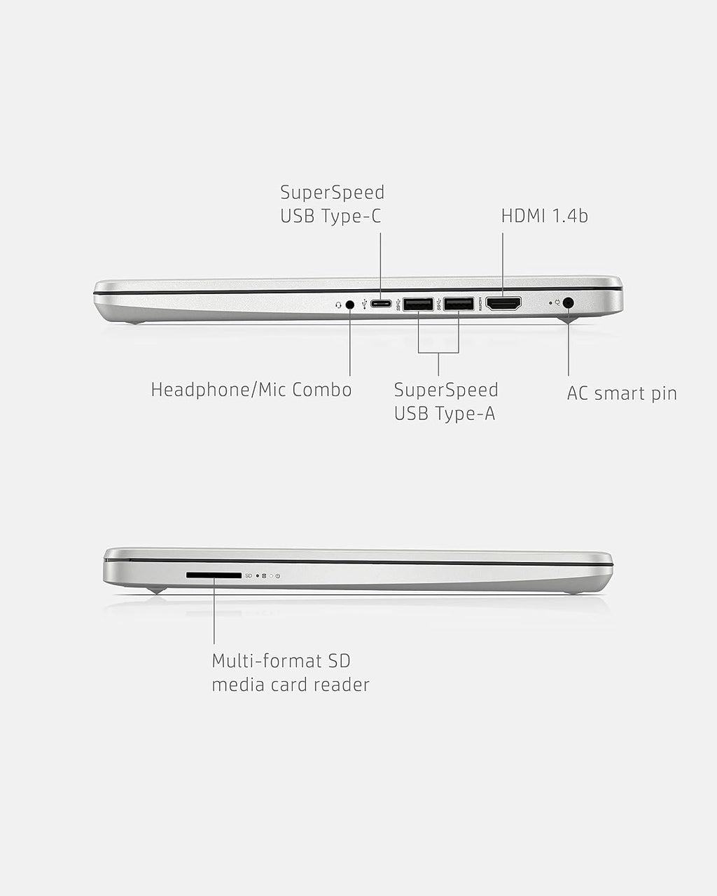 HP 14 Laptop, AMD Ryzen 5 5500U, 8 GB RAM, 256 GB SSD Storage, 14-inch Full HD Display, Windows 10 Home, Thin & Portable, Micro-Edge & Anti-Glare Screen, Long Battery Life (14-fq1021nr, 2021)