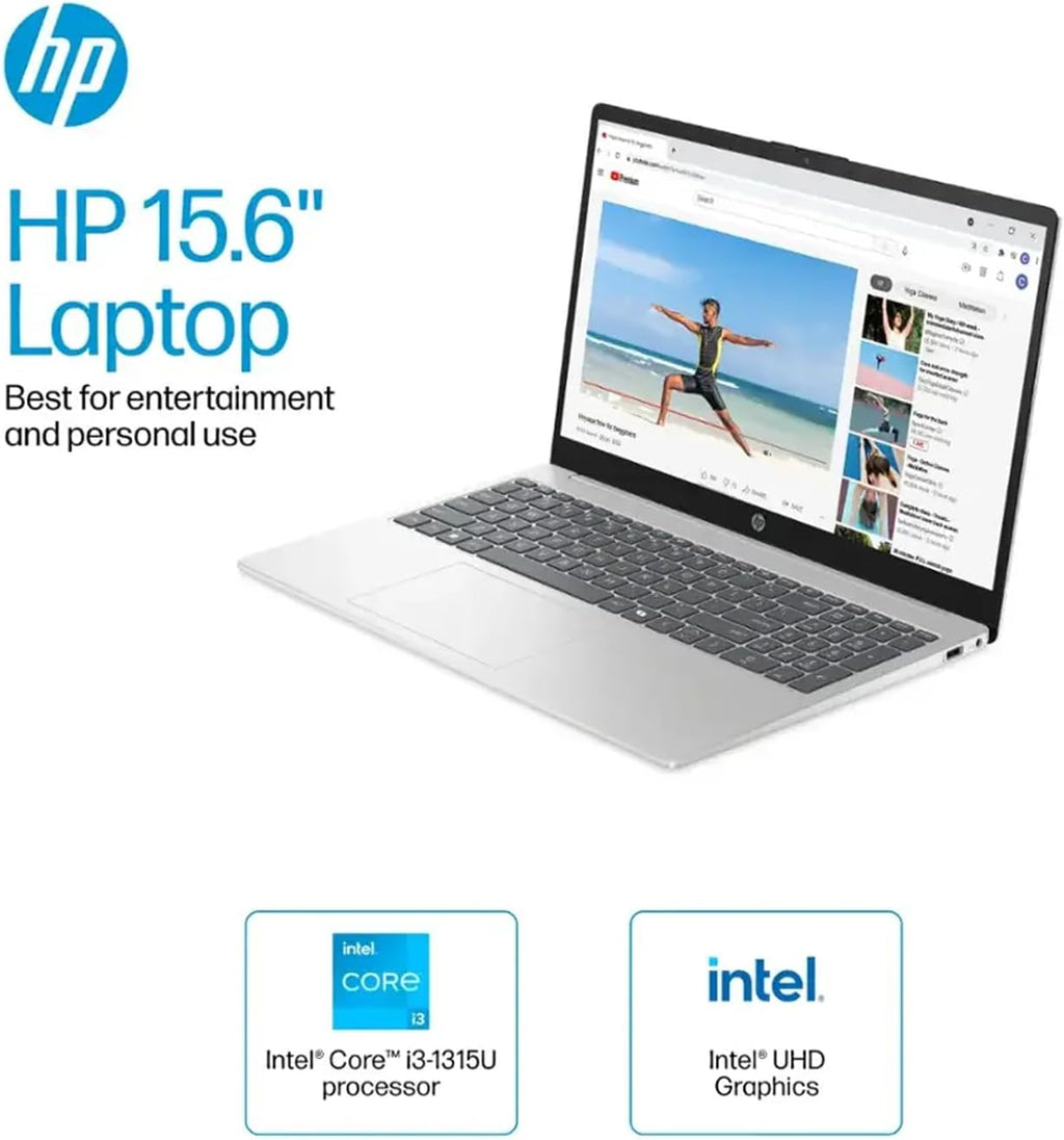 HP 15.6inch Touchscreen Laptop AI 2025-6Core Intel i3-1315U Beat i5-1230U - Wi-Fi 6 - Windows 11 - Office 365 One Year - Computadora Laptop - Work Business College (32GB RAM | 2TB SSD)