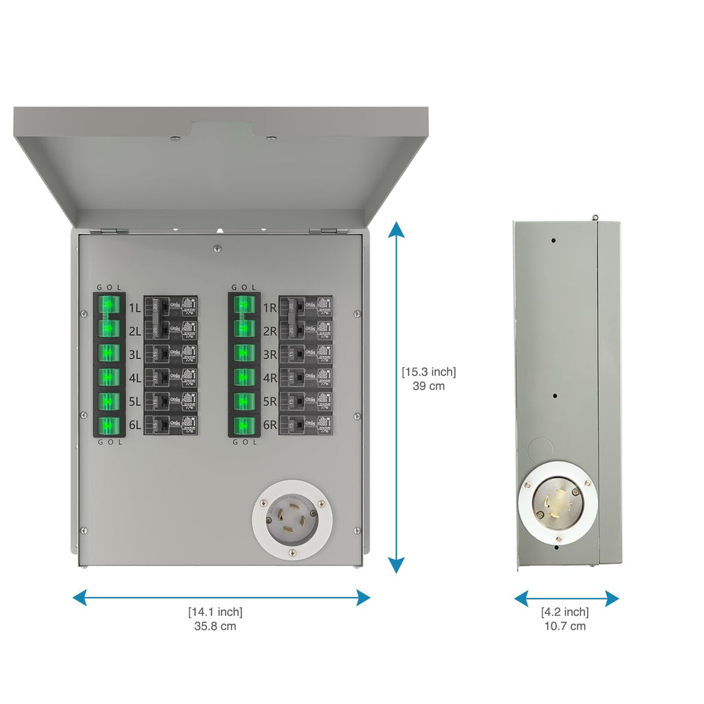 Nature's Generator Manual Transfer Switch 12-Circuits 120/240V 30A Non-Automatic Power Transfer Kit UL Approved
