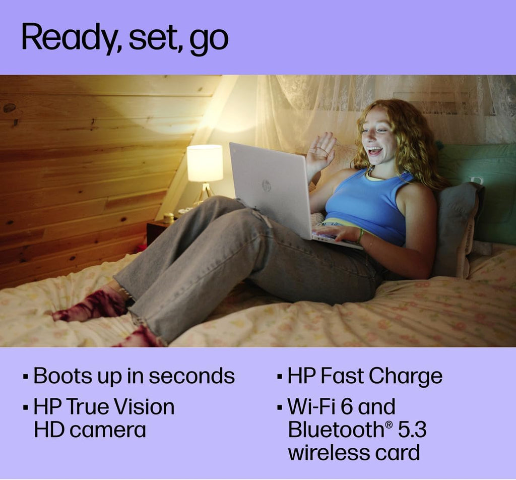 HP Chromebook 15 Laptop ( 15.6' Anti-Glare, Intel N200, 8GB DDR5 RAM, 192GB Storage (64GB eMMC + 128GB SD), 4-Core(> i3-1115G4), Numeric KB) Home & Student, Wi-Fi, Webcam w/Shutter, Chrome OS, Silver