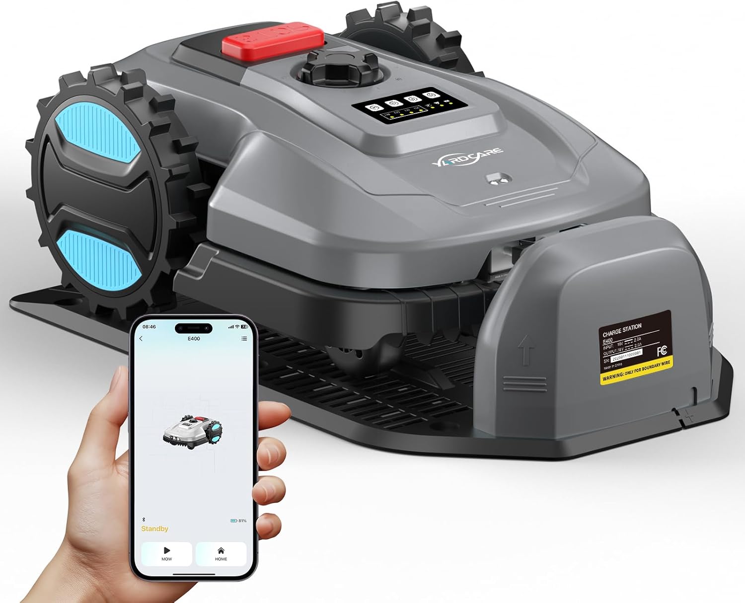 Robot Lawn Mower with App Control – Adjustable Cutting Height, Auto-Charging, Obstacle Detection & Smart Scheduling – Ideal for Lawns up to 1/8 Acre