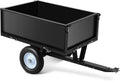 Garvee 500 LBS Load Capacity ATV Trailer Dump Cart, 11.4 Cubic Feet Heavy-Duty Steel Tow Behind Dump Cart with Removable Sides, Garden Utility Trailer for Lawn Tractor Mower, Black