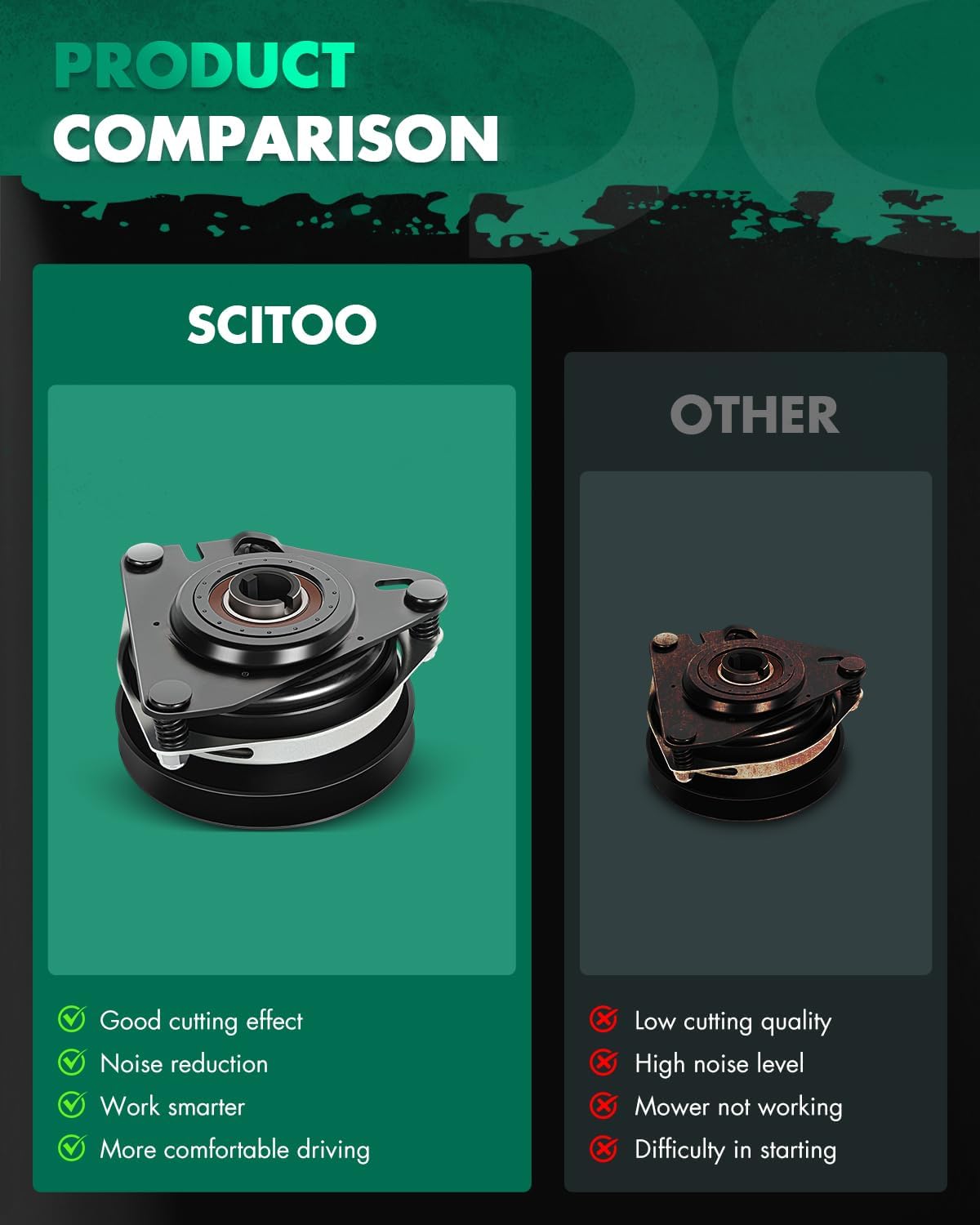 SCITOO New Electric Lawnmower, PTO Clutch Fit for Xtreme X0588 for Gravely 04387900 4387900 4387900