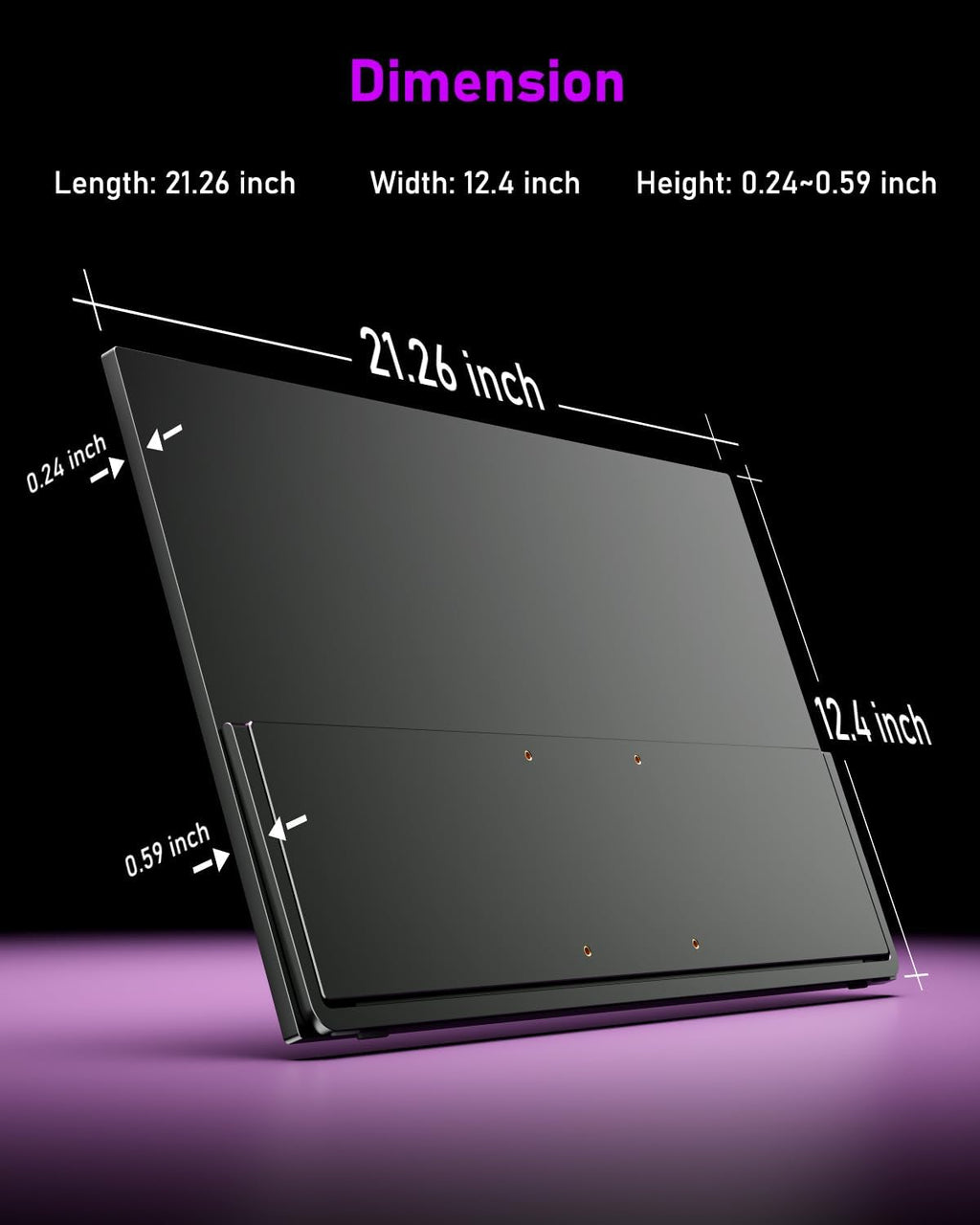 Yodoit Portable Monitor for Laptop 23.8' 4K UHD Travel Gaming Monitor Screen IPS Display with USB Type C Port and Built-in Speakers Compatible with PC, Xbox Black