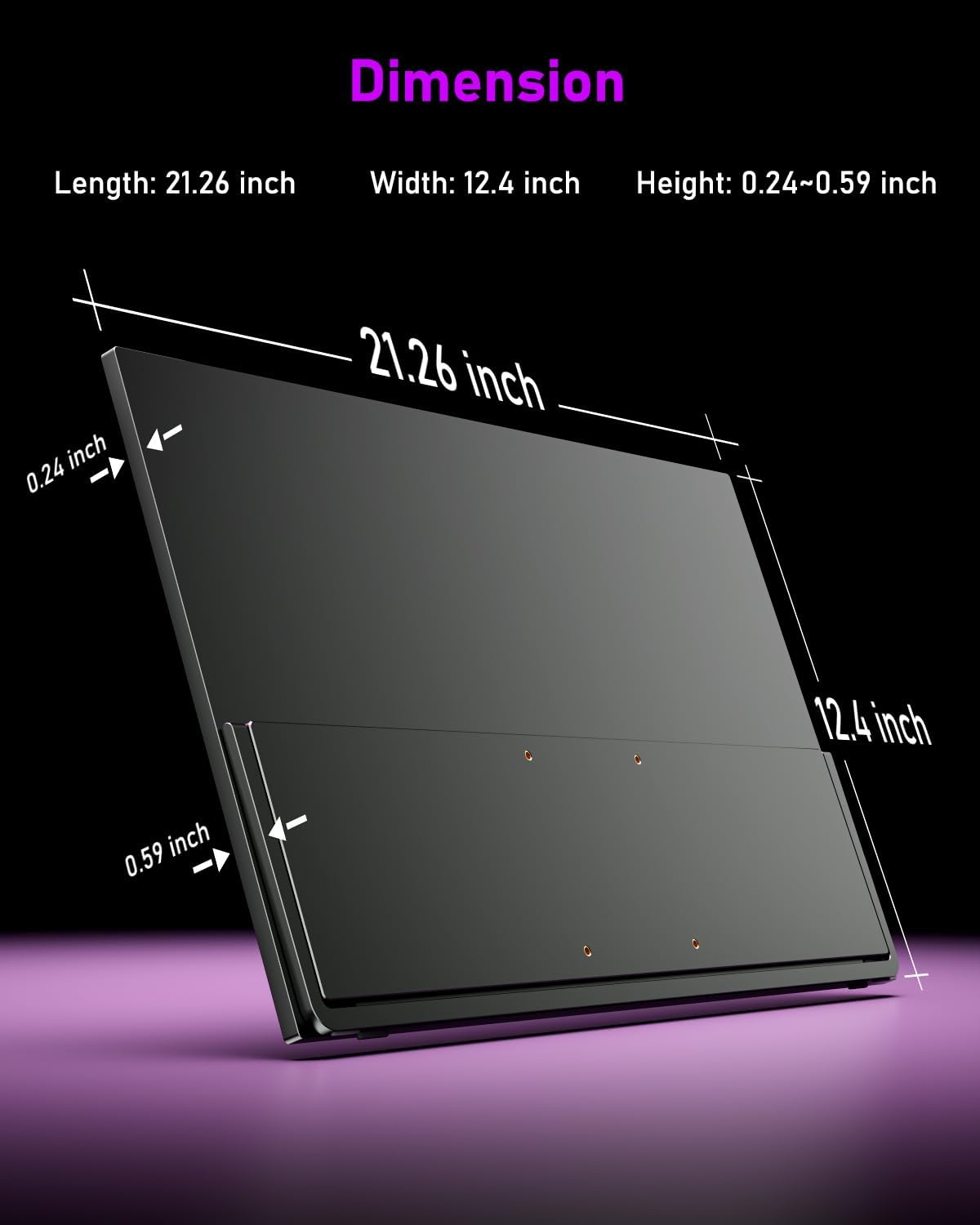 Yodoit Portable Monitor for Laptop 23.8' 4K UHD Travel Gaming Monitor Screen IPS Display with USB Type C Port and Built-in Speakers Compatible with PC, Xbox Black