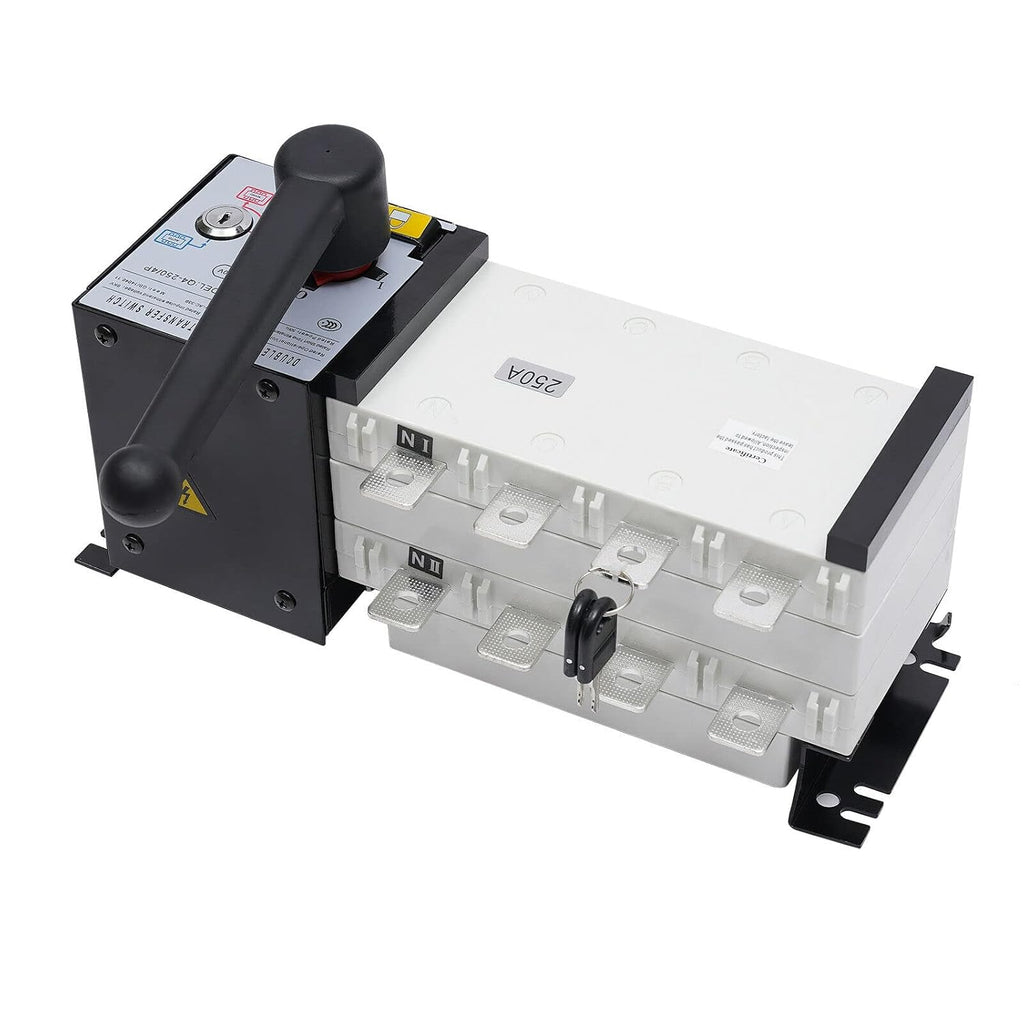 Automatic Transfer Switch, 250A 4P Industrial Dual Power Generator Changeover Switch, Mini AC110V/60hz (4P 250A)