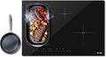 Induction Cooktop 30 Inch with Iron Pot, 4 Burner Built-in Stove 7200W, 30' Induction Stovetop Slide Touch with Flex Zone, Boost, Timer, Lock, Pause, 220V Hard Wired (No Plug)
