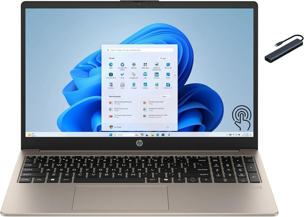 HP Pavilion 15.6' FHD Touchscreen Anti-Glare Laptop, 8GB RAM, 512GB SSD Storage, Intel Core Processor up to 3.8GHz, Up to 11 Hours Long Battery Life, Type-C, HDMI, Windows 11 Pro, Cozy Cashmere