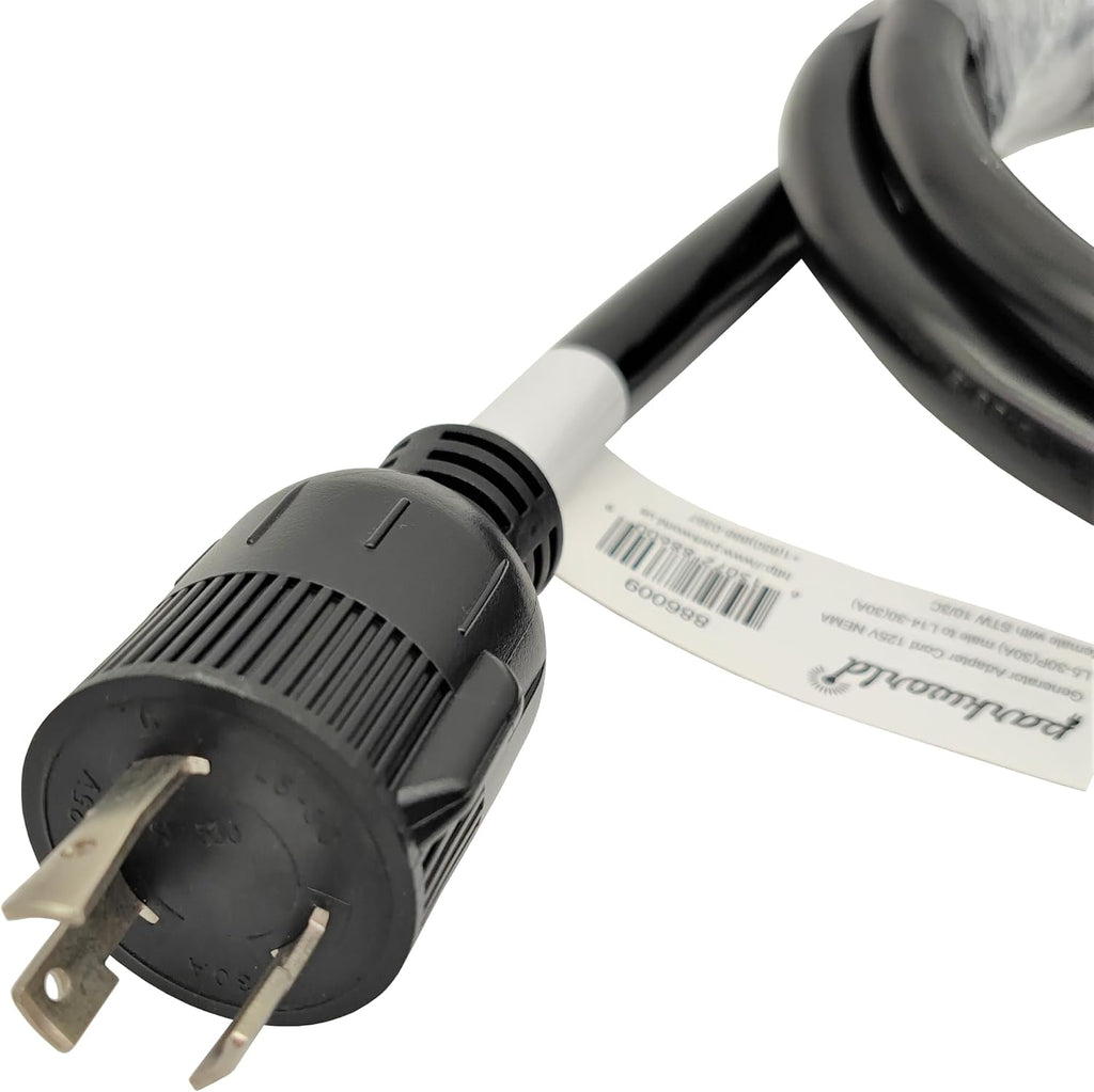 Parkworld NEMA L5-30P Male to L14-30R Generator to Transfer Switch Adapter, for Home Back Power Transfer Switch or House Panel (50FT)