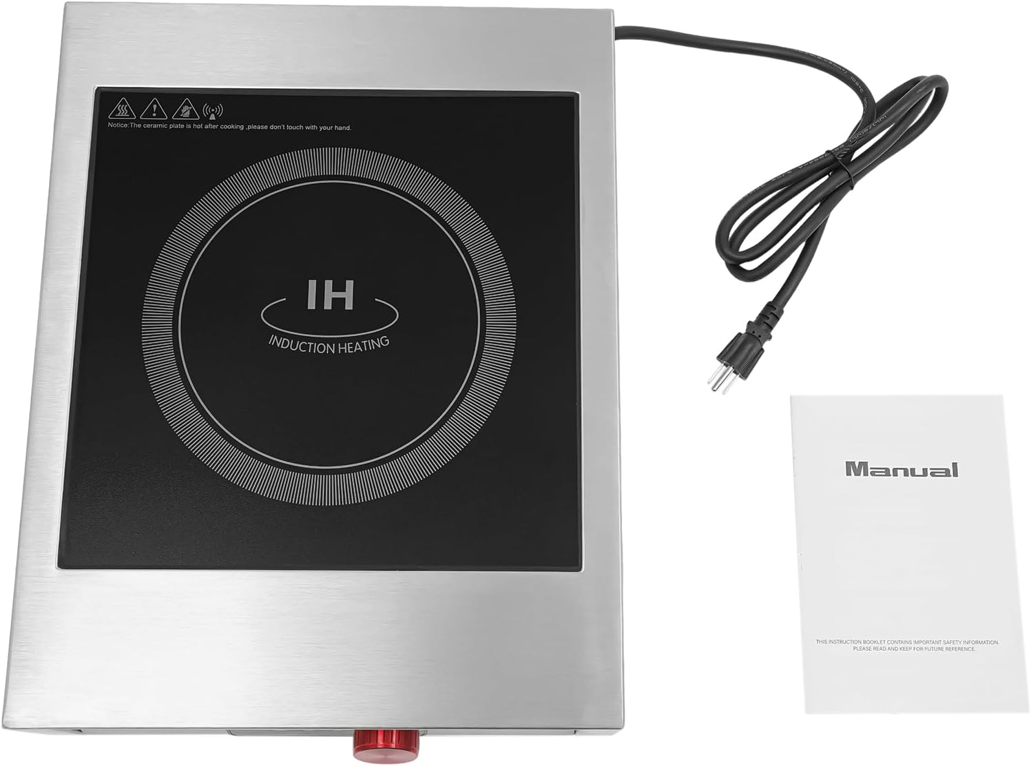Commercial Induction Cooktop, Professional Electric Stove Hot Plate 3500W 110V with Led Display, Portable Induction Burner Single Stove Burner Electric for Cooking, 17.72 * 13.78 * 4.72 In, 电磁炉