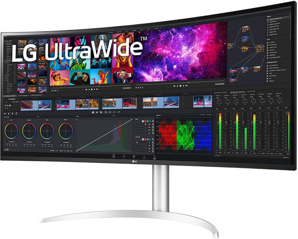 LG 2 x UltraWide 40WP95C-W (5120 x 2160) 39.7' 21:9 Curved FreeSync 5K2K HDR IPS Monitor (40WP95C-W) + Cleaning Kit + 2 x USBC Cable + 2 x HDMI Cable