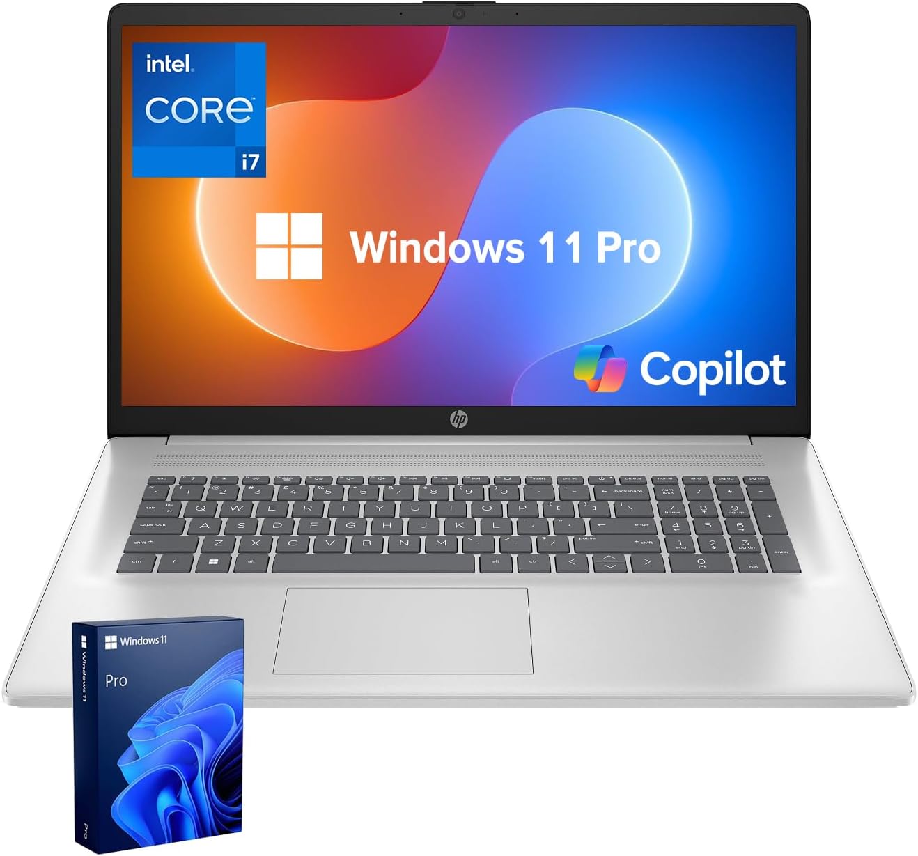 HP Essential 17 Laptop for Productivity & Daily Work, 17.3' FHD Display, Intel Core i7-1355U Performance, 16GB RAM, 1TB SSD, Webcam, USB-C, HDMI, Wi-Fi 6, Windows 11 Home, Silver