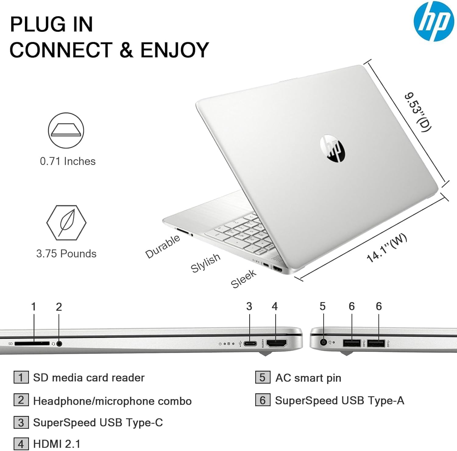 HP Touchscreen Laptop 2025 Flagship 15.6' HD, Lifetime Office 2024, 16GB RAM, 1TB Storage (500GB SSD + 500GB Ext), 6-Core Intel i3 Processor, Wi-Fi, Camera, Long Battery, HubxcelAccessory, Win 11 Pro
