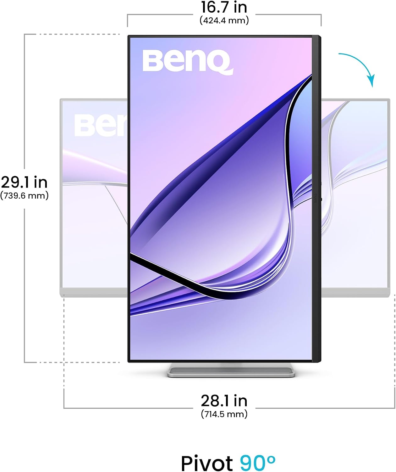 BenQ MA320U 32' 4K 3840x2160 Monitor for MacBook® Pro/Air, Dual USB-C, 90W Power Delivery, Mac Color Match, USB Hub, Brightness & Volume Control on Mac, Height & Tilt Adjustable Stand, P3 Color Gamut