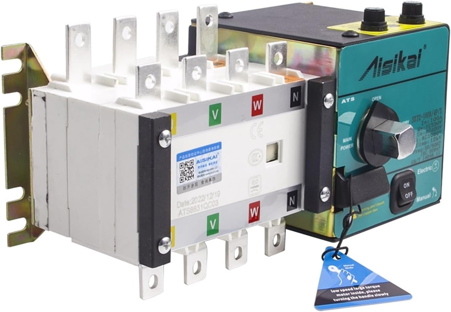 BOBYK 100A 4P ATS Dual Power Automatic Transfer Switch 220V 100AMP Circuit Board Control Module Generator Accessories (Color : Aisikai 100A 2P)
