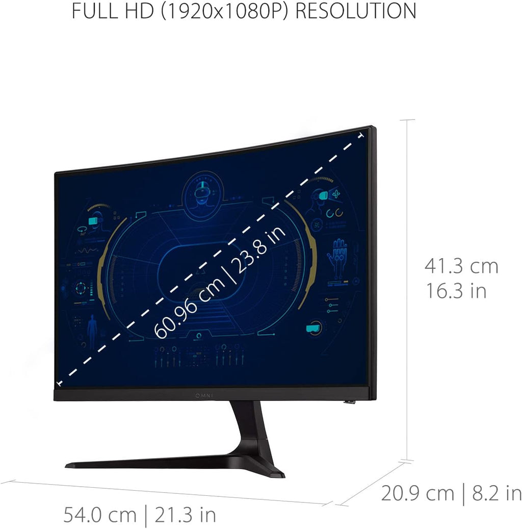 ViewSonic VX2418C 24 Inch 1080p Curved Gaming Monitor, 180Hz and 1ms for Smooth Gameplay, FreeSync Premium and Eye Care Technology for Comfortable Viewing, HDMI, and DisplayPort Inputs