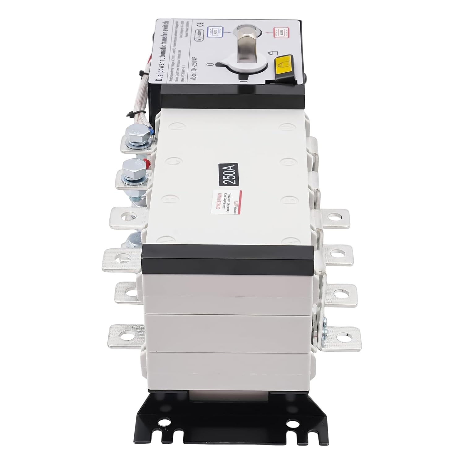 63A 110V Dual Power Automatic Transfer Switch Manual Transfer Switch 50/60Hz Din Rail Mounted Mini ATS 2/3/4P 63/32A for Hone Generator and Backup Power RV (4P 250A)