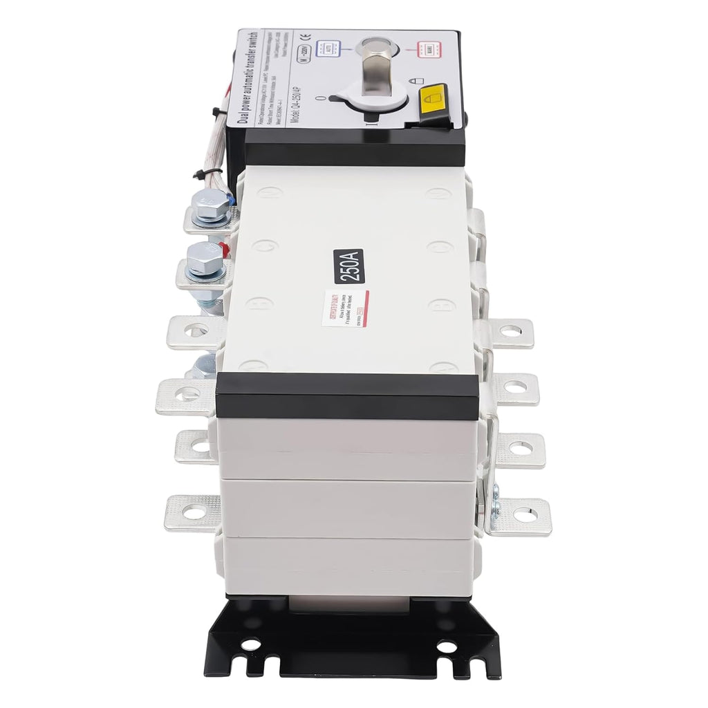 Dual Power Automatic Transfer Switch 63A 2P/4P 110V Generator Changeover Switch Tool Electronic Power Circuit Breaker Controller 50HZ/60HZ (4P/250A Black)