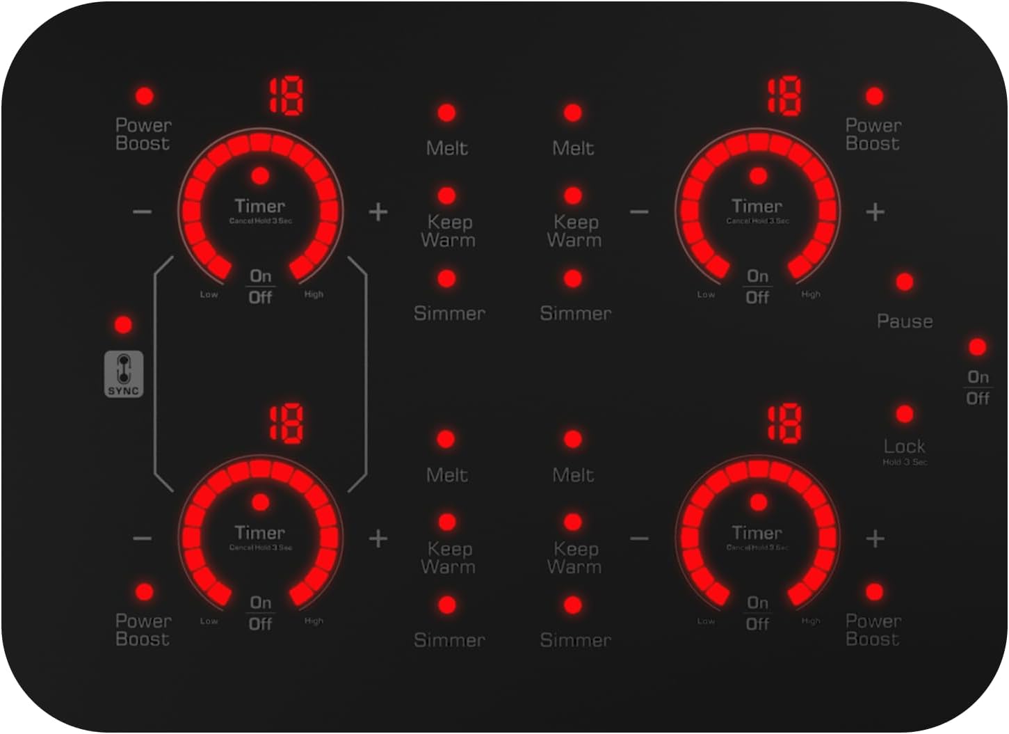 Empava 30 Inch Built-in Induction Cooktop 4 Burner, Bridge-SYNC, Auto RapidHeat, 3 Preset Modes, Pan Sensor, Hardwired 208~240V, 40A, Black Vitro Ceramic Glass