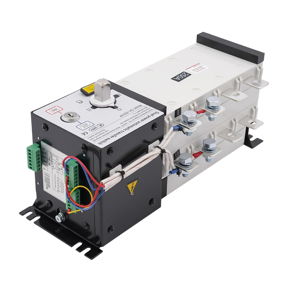 63A 110V Dual Power Automatic Transfer Switch Manual Transfer Switch 50/60Hz Din Rail Mounted Mini ATS 2/3/4P 63/32A for Hone Generator and Backup Power RV (4P 250A)