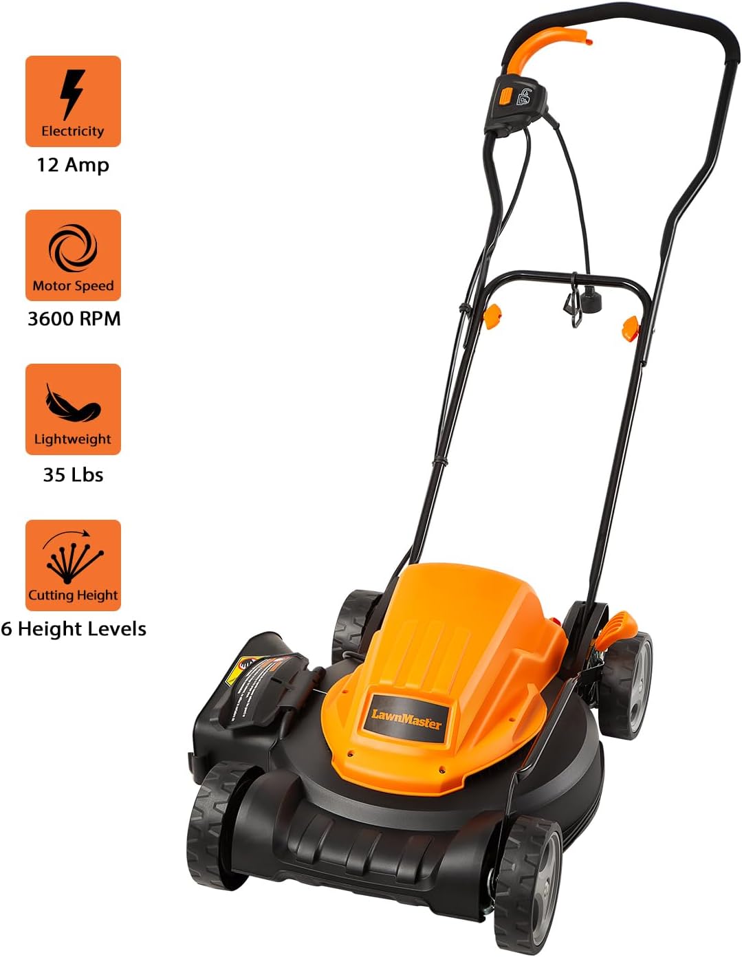 LawnMaster Electric Lawn Mower 12AMP 19-Inch ME1218X.01