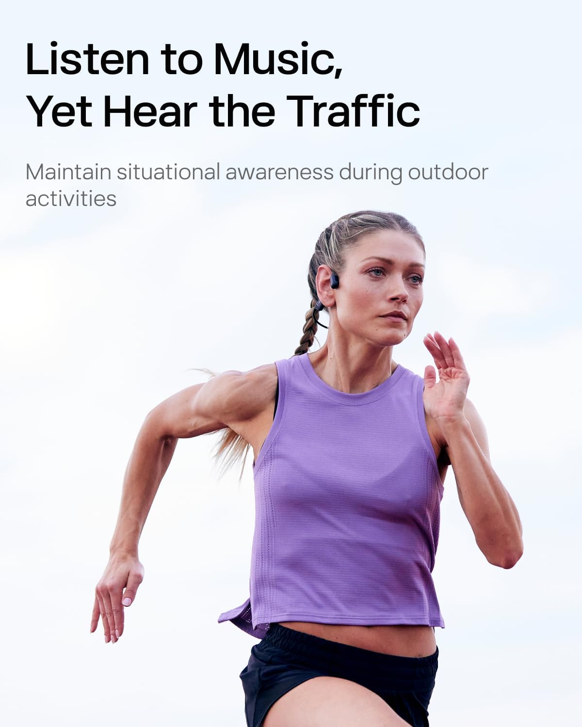 SHOKZ OpenRun Pro Mini-Bone Conduction Headphones, Open-Ear Bluetooth Wireless Sport Headphones for Running and Workout-Sweat Resistant,Long Battery Life,Deep Bass,Mic-with Hair Band, Black