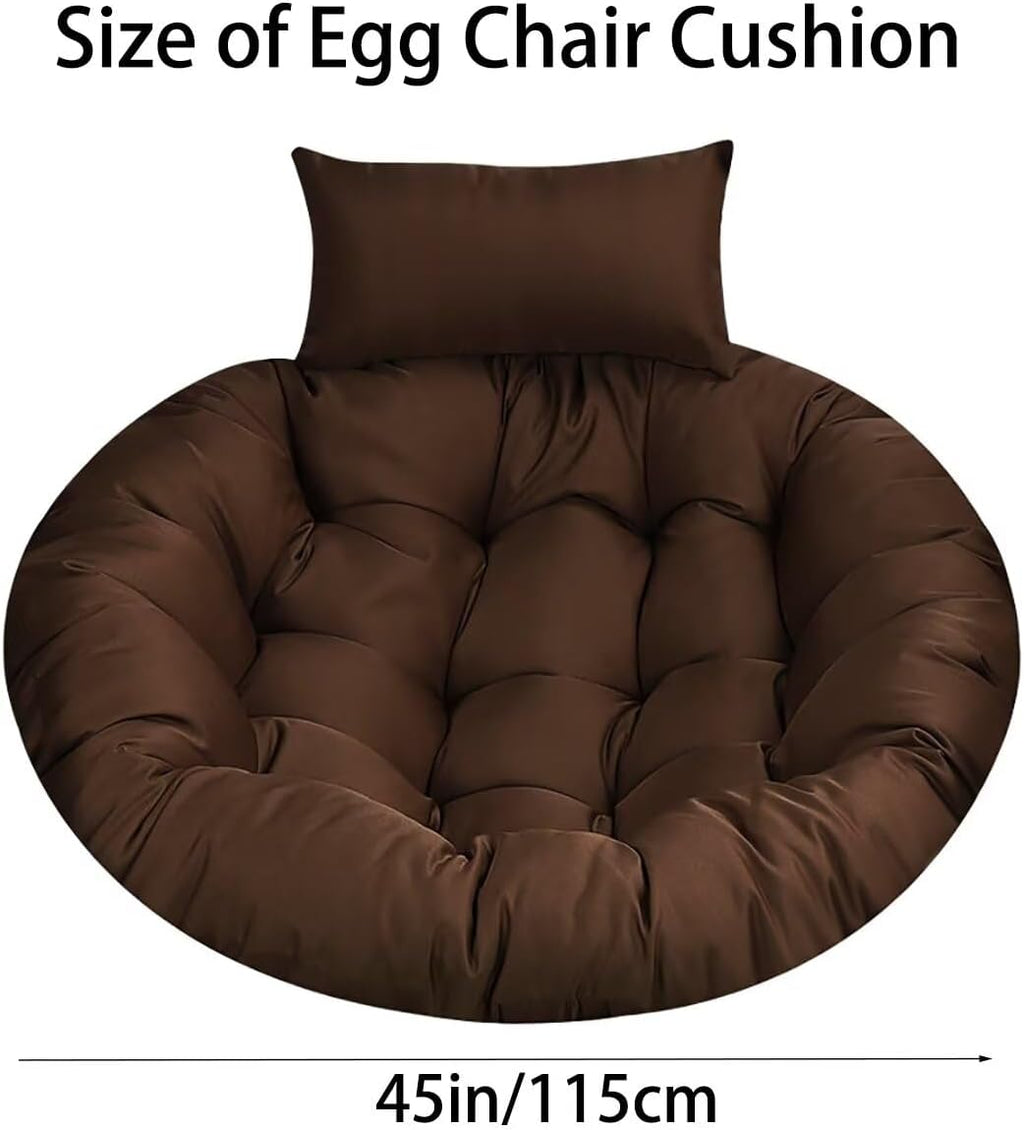Generic Egg Chair Cushion Replacement, Round Hanging Basket Rocking Chair Cushion with Headrest, Indoor Outdoor Porch Backyard Patio Hammock Swing Replacement Cushion, Light Purple, 45 x 45 Inches