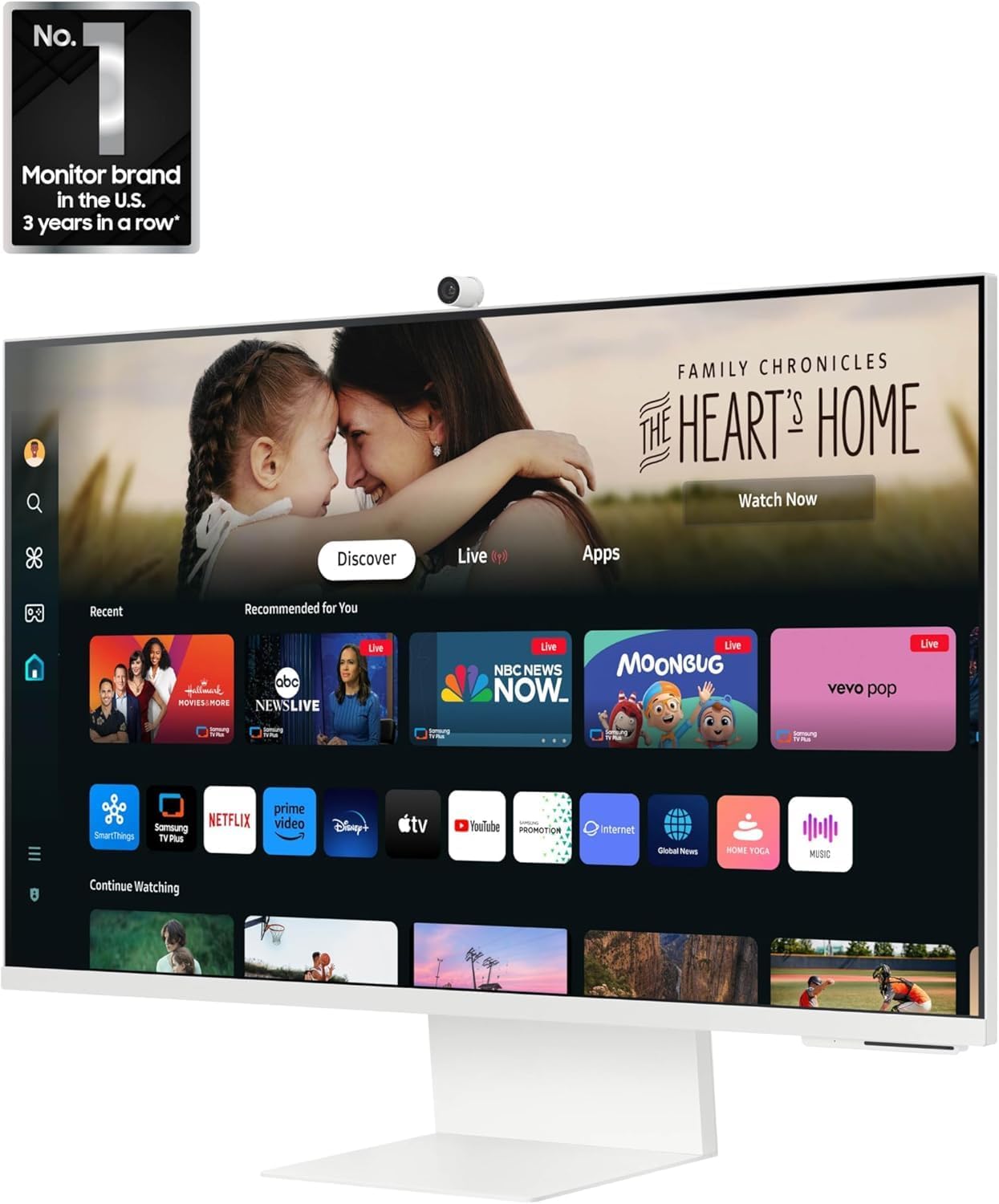 Samsung 32-Inch M8 (M80D) 4K UHD Smart Monitor with Streaming TV, Speakers, HDR10+, AI Upscaling, Ergonomic Stand, Slimfit Camera, Gaming Hub, USB-C & DKZ USB Port Expander,(LS32DM801UNXZA) 2 Pack