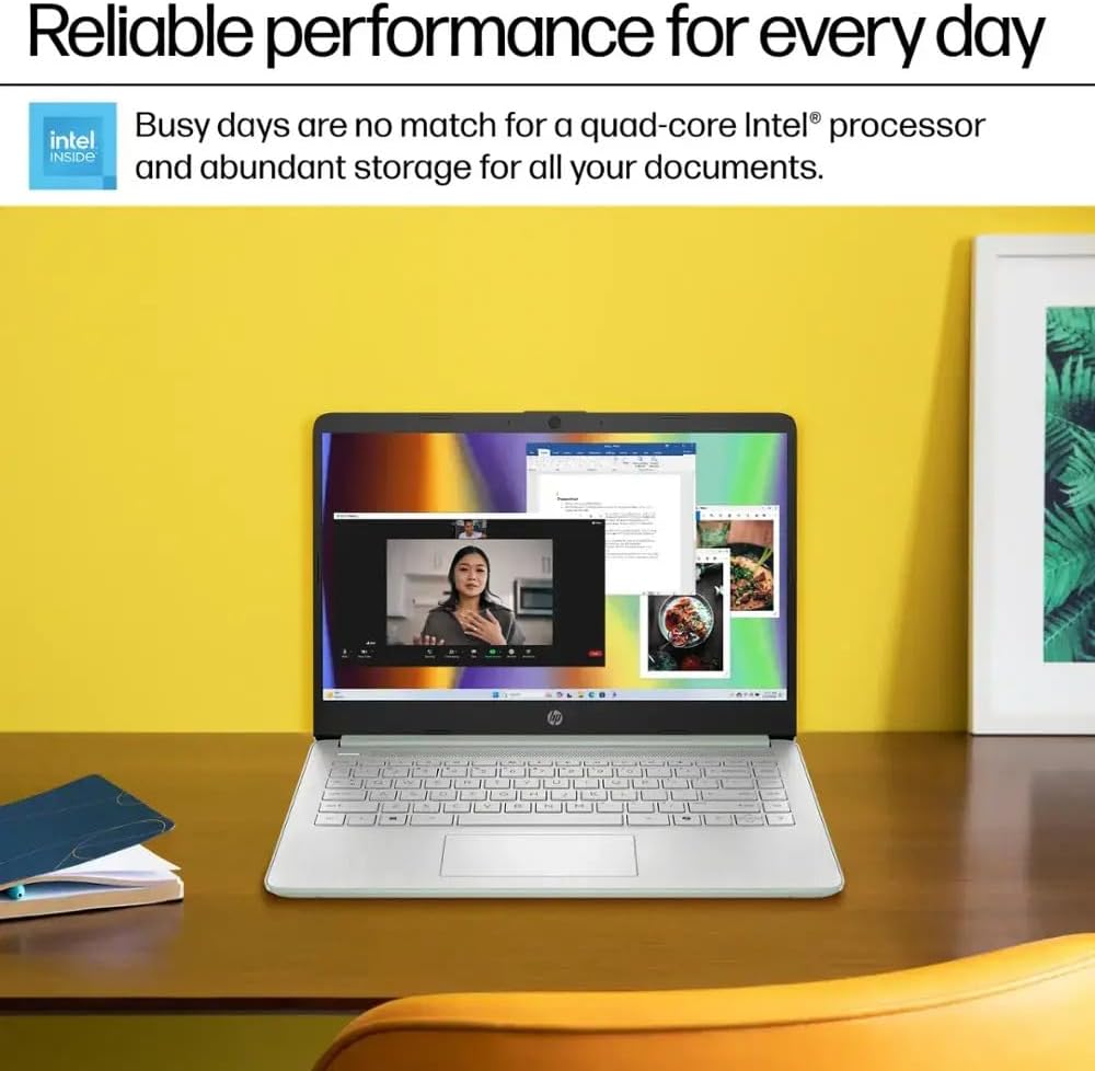 HP 14 Laptop Ultra Thin & Light, Intel N150 Quad-Core Processor, 16G RAM, 128GB SSD, HDMI, USB-C, WiFi 6, SD Card Reader, Microsoft Office 365 Included, Windows 11, Green, XtreDura Accessories