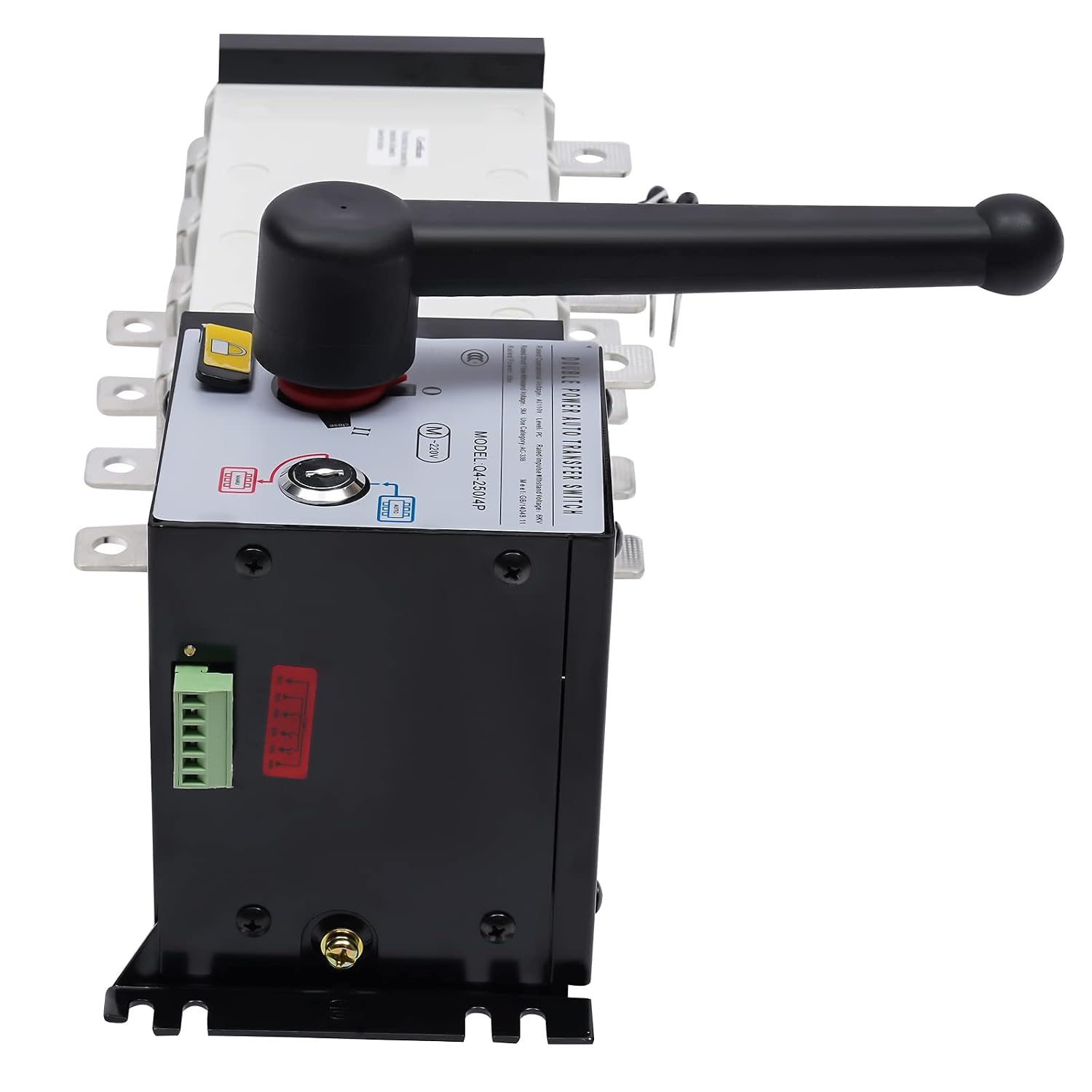 Industrial Dual Automatic Transfer Switch 250A 4 Poles 110V Grid to AC Generator, Power Automatic Generator Transfer Switch Dual Power Generator Changeover Switch