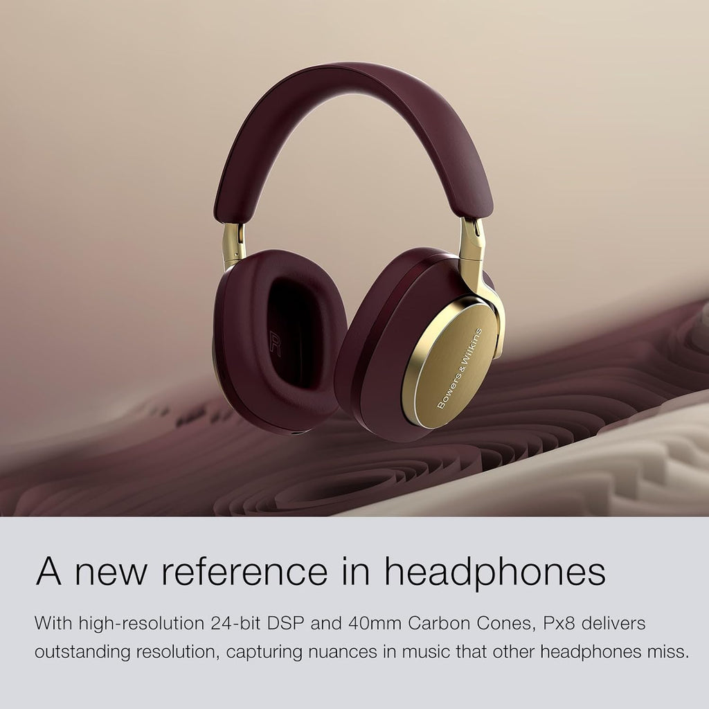 Bowers & Wilkins Limited Edition Px8 Over-Ear Bluetooth Headphones, Advanced Active Noise Cancellation Wireless Headphones, Luxurious Materials, 30-Hr Battery Life, 15-Min Quick Charging, Tan