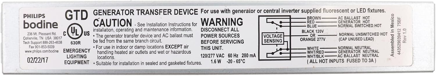 429-2242F, Generator Transfer Device, 8 in. L
