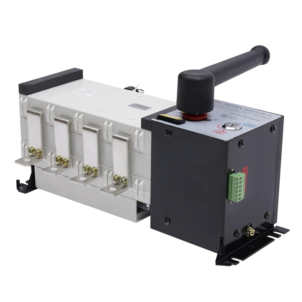 Automatic Transfer Switch, 4-Poles AC 110V 220V Dual Power Generator Changeover Switch 4P/250A