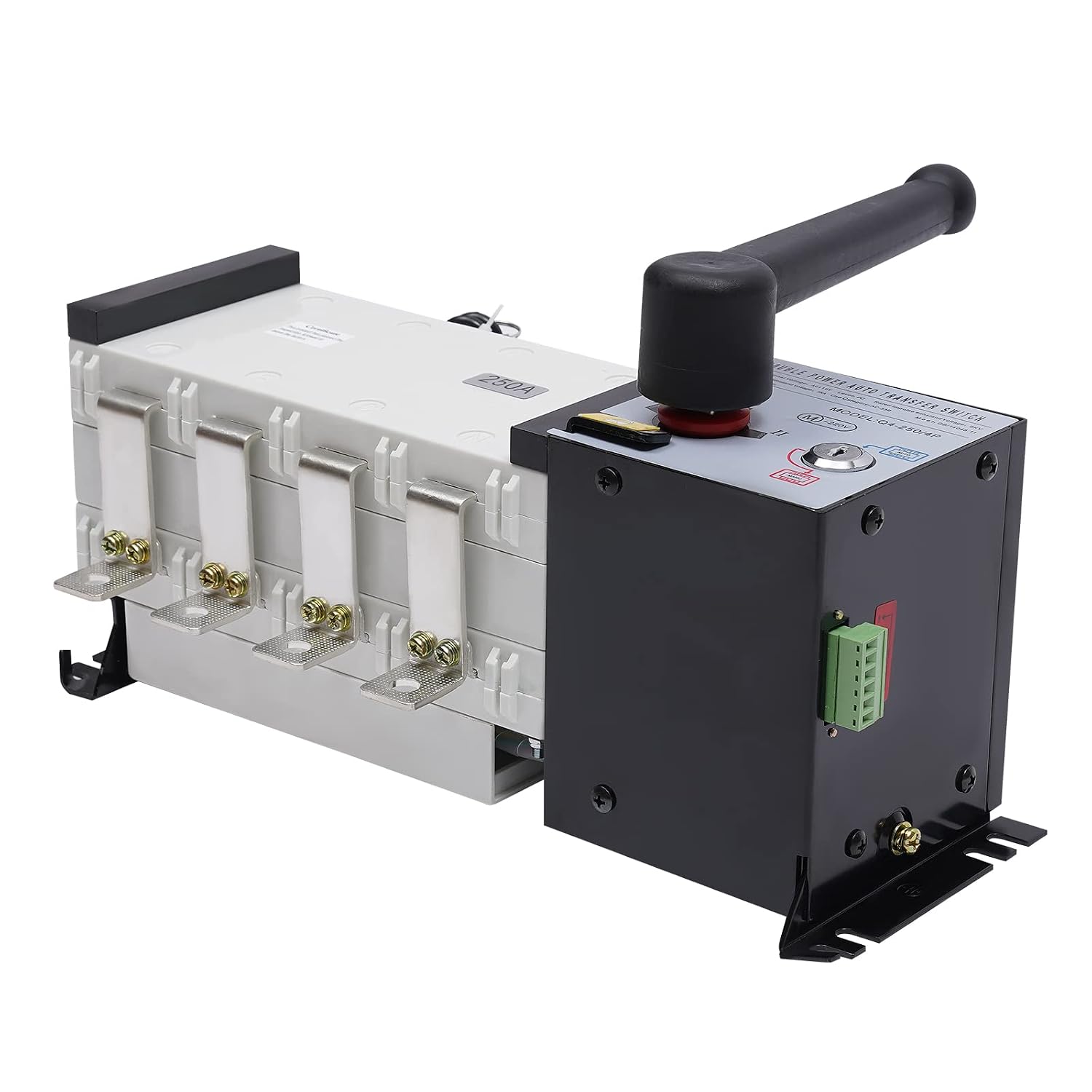 Automatic Transfer Switch, 4-Poles AC 110V 220V Dual Power Generator Changeover Switch 4P/250A